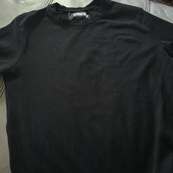 NWOT Reformation Wednesday Black Ribbed Knit Dress🖤🖤🖤 - Picture 8 of 13